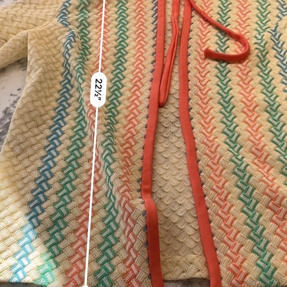 Vintage Multicolored Polyester Tie Front Shirt sleeve jacket size small - Picture 16 of 16